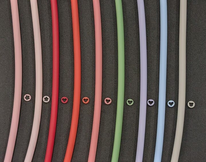 幸手ポリマー駆血帯断面図とカラーバリエーション