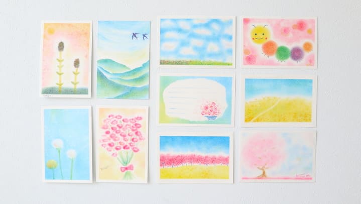 3色パステルアート作品
