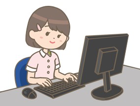 看護師のオンライン学習イメージイラスト