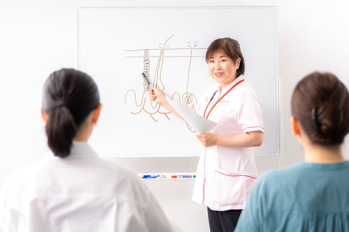 座学の写真 皮膚構造図